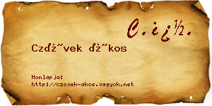 Czövek Ákos névjegykártya